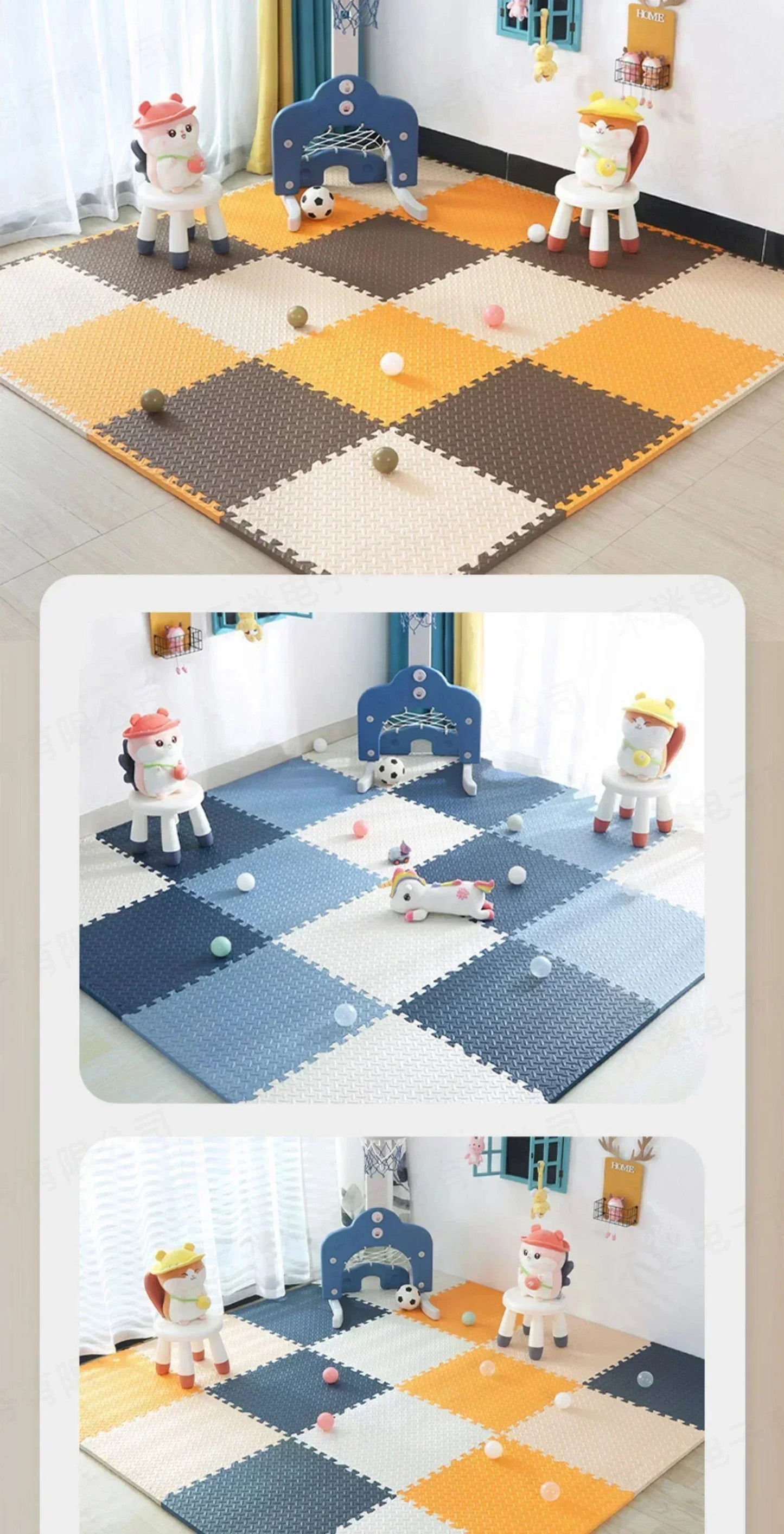 Tapis de Jeu Bébé Puzzle Mousse – Non Toxique, Antidérapant, 2.5cm