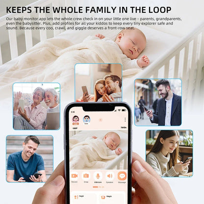 Babyphone vidéo WiFi 1080P – Écran 4,3", vision nocturne, PTZ & app mobile