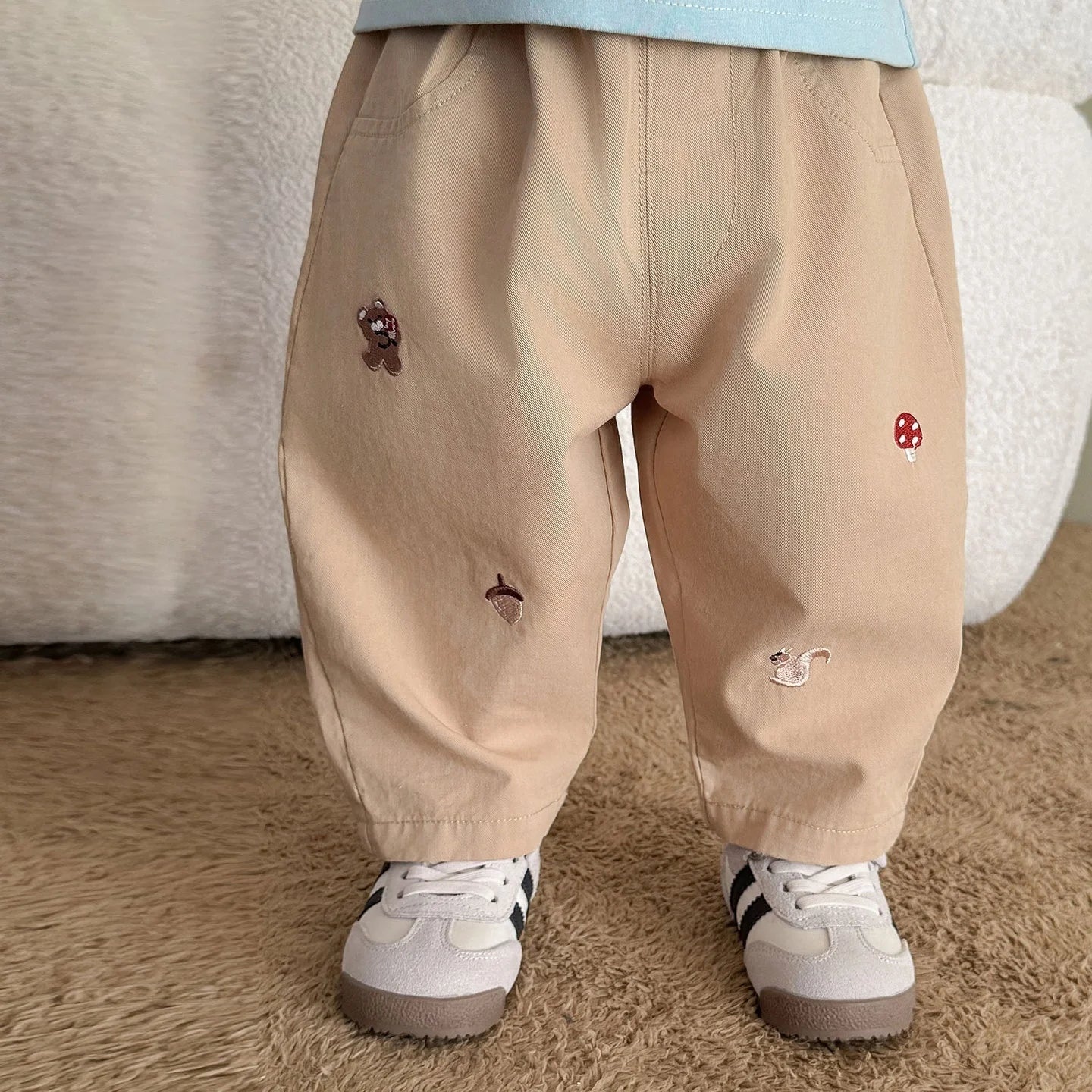 Pantalon Bébé Garçon | Jean Rayé Ample | Sarouel Coton | 1 Mois – 7 Ans