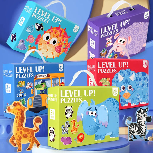 Puzzle en Bois Enfant – Alphabet, Chiffres et Animaux Montessori (0 à 6 Ans)