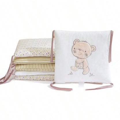 Protège Barreau Lit Bébé | Lot de 6 Coussins Anti-Collision | Coton Respirant