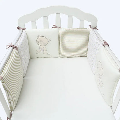 Protège Barreau Lit Bébé | Lot de 6 Coussins Anti-Collision | Coton Respirant