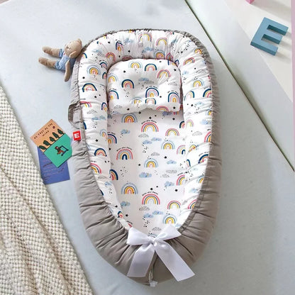 Nid Bébé Réducteur de Lit | Cocon Nouveau-Né Respirant | Coton Portable Réglable