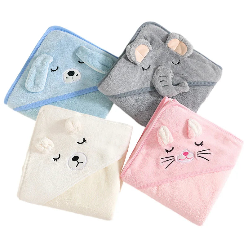 Cape de Bain Bébé Animaux | Serviette Capuche Douce | Garçon & Fille | 0-3 Ans