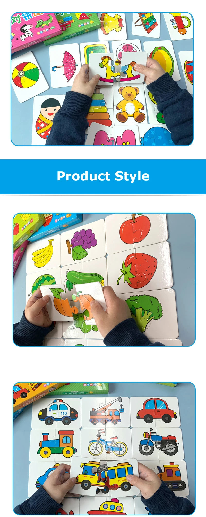 Cartes Montessori Bébé | Cartes Contrastées & Éveil | Puzzle Éducatif 0-3 Ans