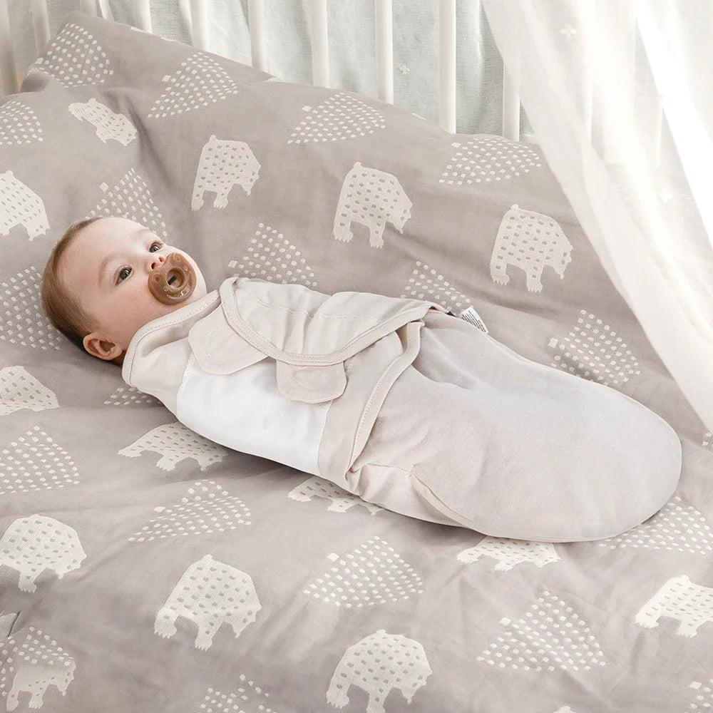 Sac de couchage cocon nouveau-né 100% coton – Anti-sursaut & emmaillotage doux