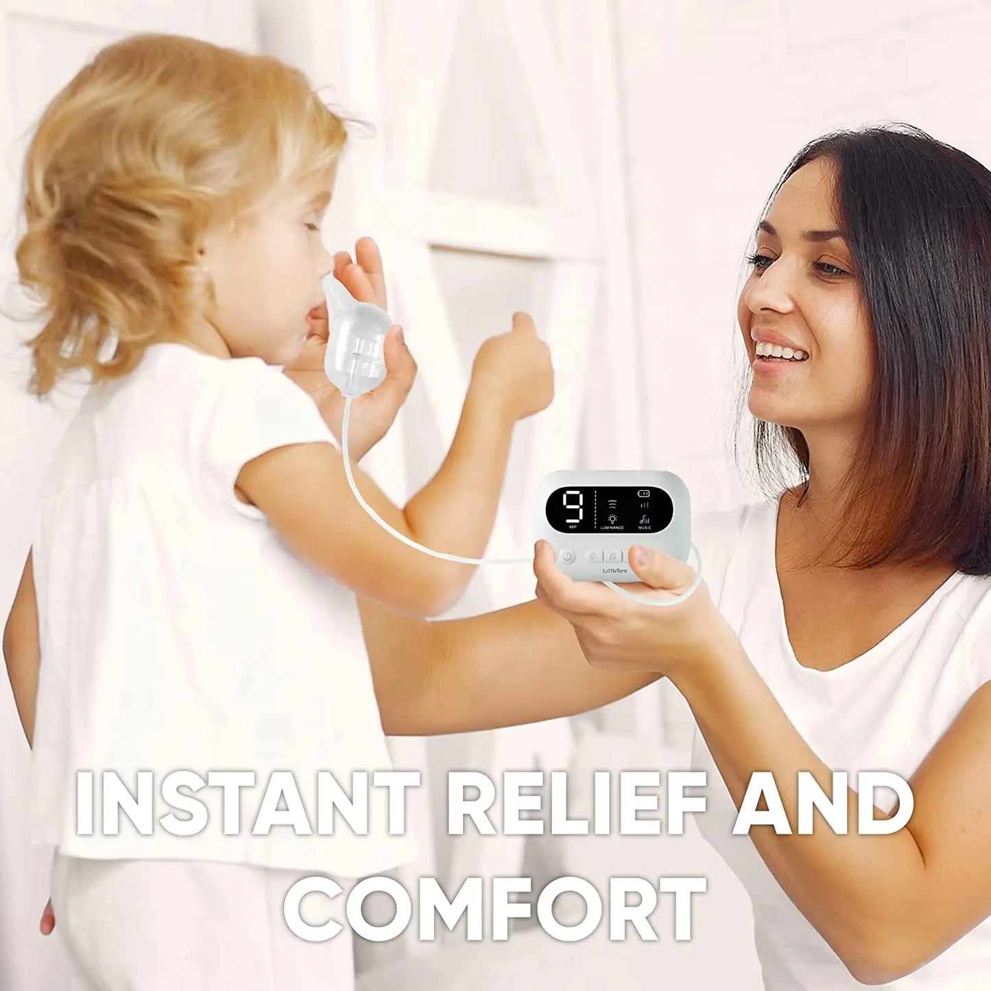 Aspirateur nasal bébé électrique premium – Musique intégrée, veilleuse & 9 niveaux d'aspiration