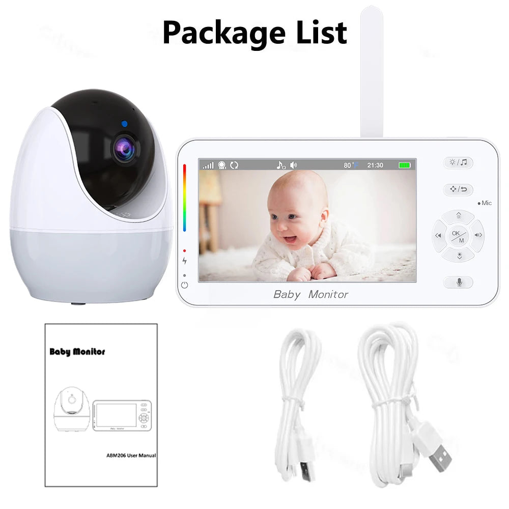 Babyphone vidéo WiFi 1080P – Écran 4,3", vision nocturne, PTZ & app mobile