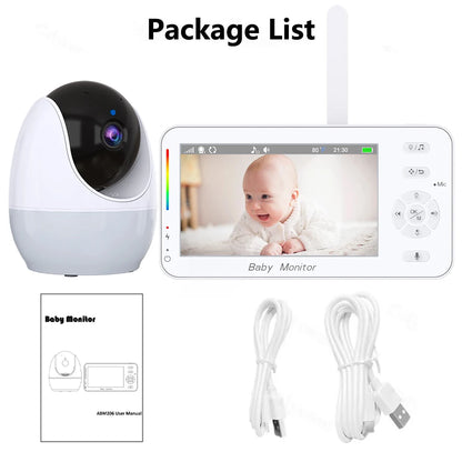 Babyphone vidéo WiFi 1080P – Écran 4,3", vision nocturne, PTZ & app mobile