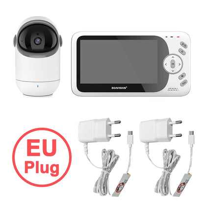 Babyphone vidéo sans WiFi PTZ 4,3" – Audio bidirectionnel, vision nocturne, longue portée
