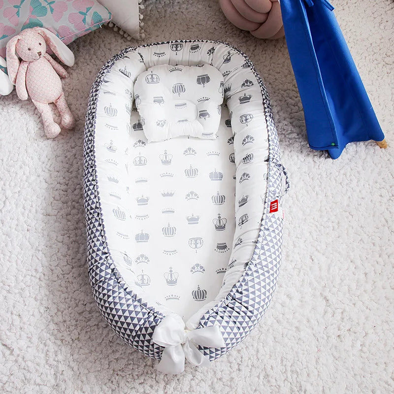 Nid Bébé Réducteur de Lit | Cocon Nouveau-Né Respirant | Coton Portable Réglable