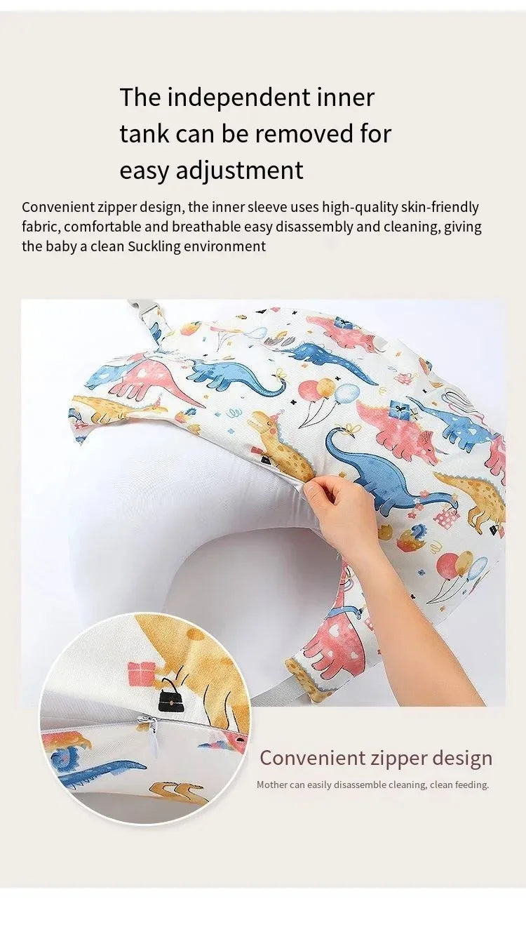 Coussin d'allaitement ergonomique soutien bras bébé – 4 saisons, housse lavable