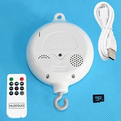 Baby Bed Bell Music Box Hanging Toys Wood Grain 360° Rotary Newborn Infant Crib Mobile Musical Box 0 12 Months Baby Rattles Toys