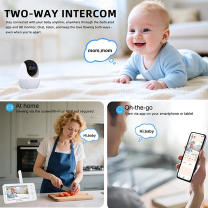 Babyphone vidéo WiFi 1080P – Écran 4,3", vision nocturne, PTZ & app mobile