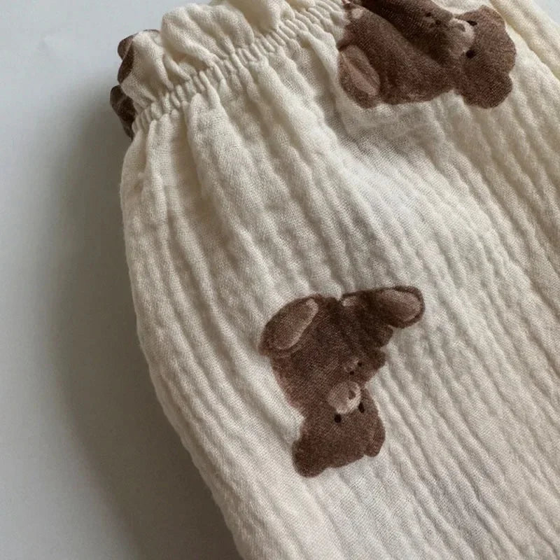 Pantalon Bébé Coton Doux | Imprimé Mignon | Mousseline | 3 Mois – 3 Ans