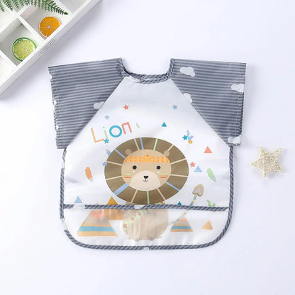 Tablier bavoir impérméable manches longues bébé – Dessin animé, poche, 0-3 ans