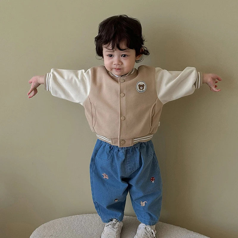Pantalon Bébé Garçon | Jean Rayé Ample | Sarouel Coton | 1 Mois – 7 Ans