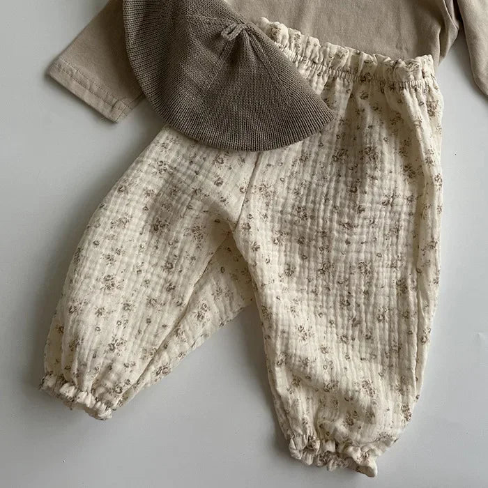 Pantalon Bébé Coton Doux | Imprimé Mignon | Mousseline | 3 Mois – 3 Ans
