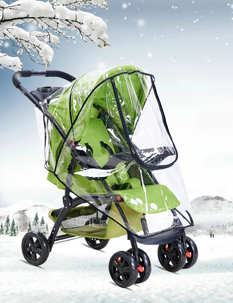 Habillage Pluie Poussette Universel | Coupe-Vent Imperméable | Nacelle & Canne