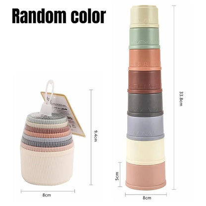 Jouets Empilables Tasses Montessori Bébé 0-12 mois | Jeu de Bain & Éveil | Cadeau Noël