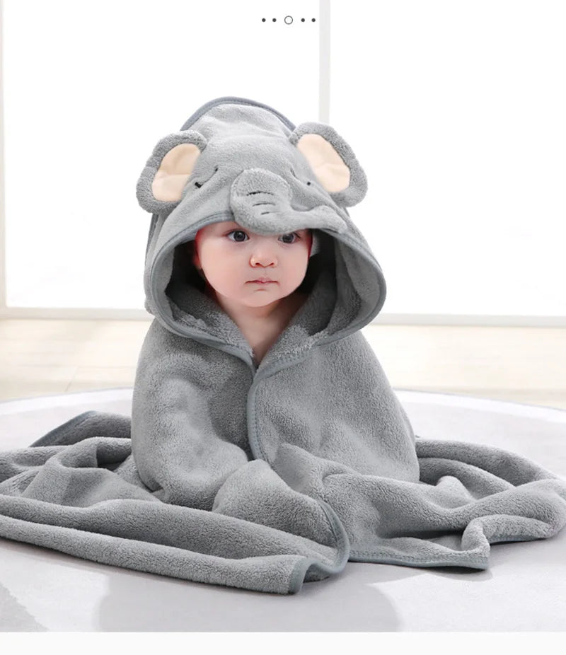 Cape de Bain Bébé Animaux | Serviette Capuche Douce | Garçon & Fille | 0-3 Ans