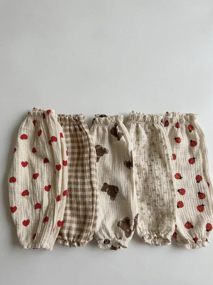Pantalon Bébé Coton Doux | Imprimé Mignon | Mousseline | 3 Mois – 3 Ans