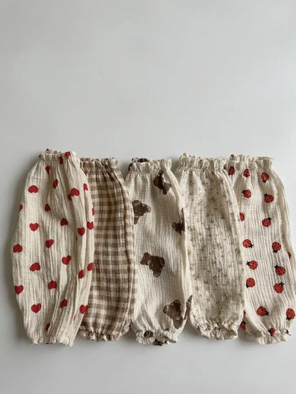 Pantalon Bébé Coton Doux | Imprimé Mignon | Mousseline | 3 Mois – 3 Ans