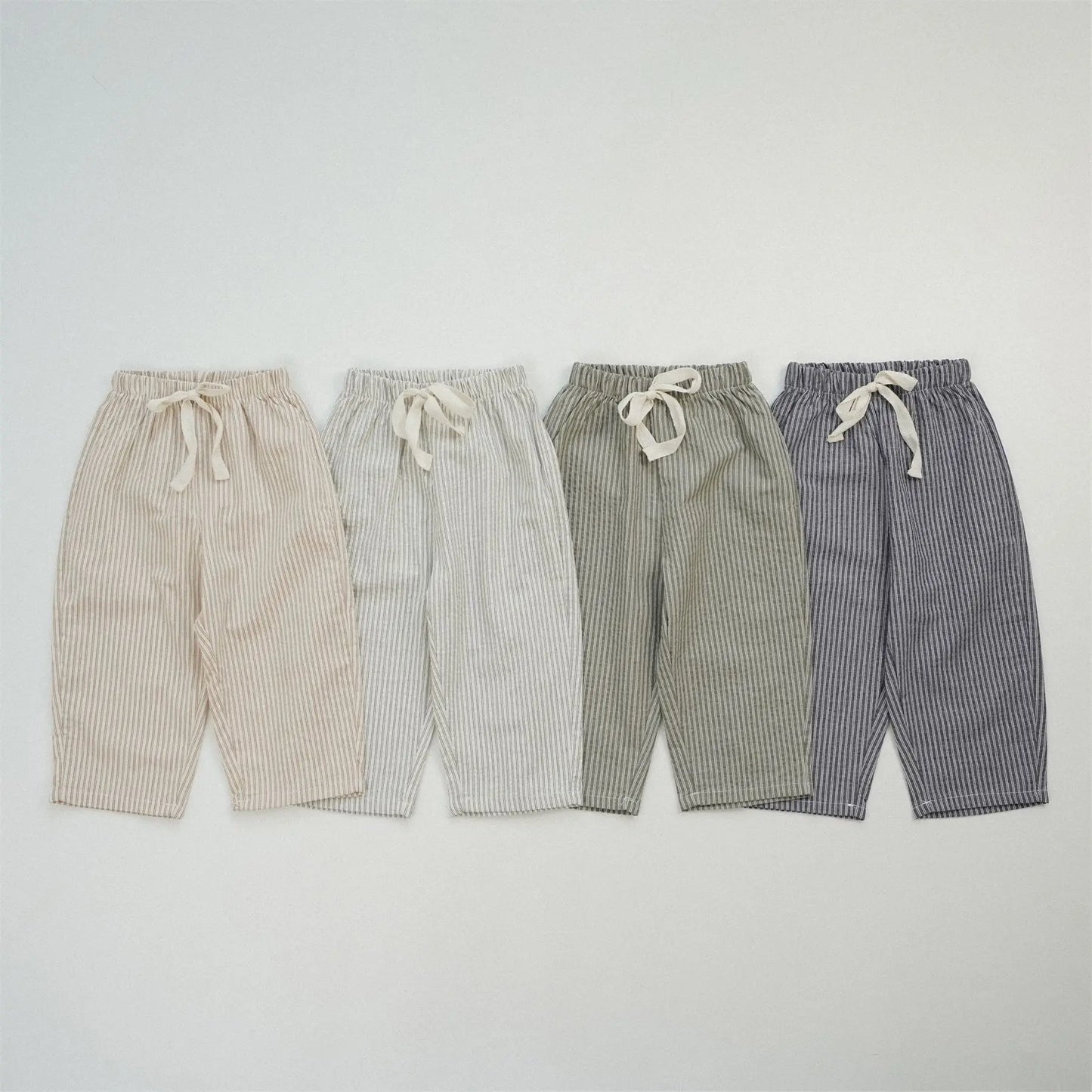 Pantalon Rayé Bébé | Coton Doux | Fille & Garçon | 12M–7 Ans