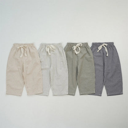 Pantalon Rayé Bébé | Coton Doux | Fille & Garçon | 12M–7 Ans