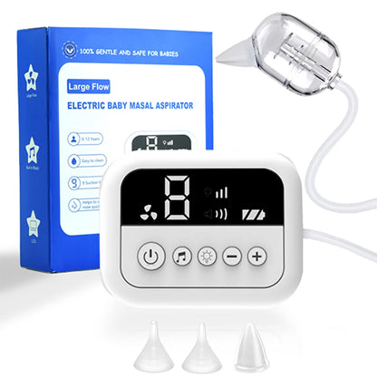 Aspirateur nasal bébé électrique premium – Musique intégrée, veilleuse & 9 niveaux d'aspiration