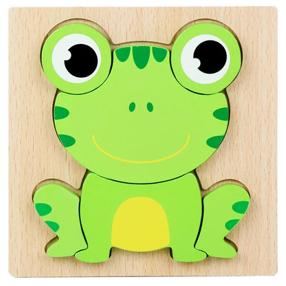 Puzzle 3D en bois – Jouet Montessori animaux pour éveil et apprentissage enfant