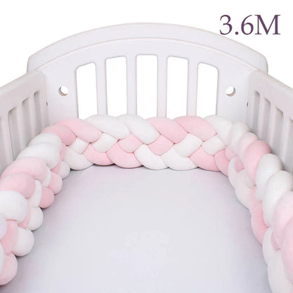 4 Strands Knotted 2.2M/3M/3.6M Baby Bed Bumper Braided Crib Bumper Cotton Knot Pillow Crib Protector Baby Decoration Room