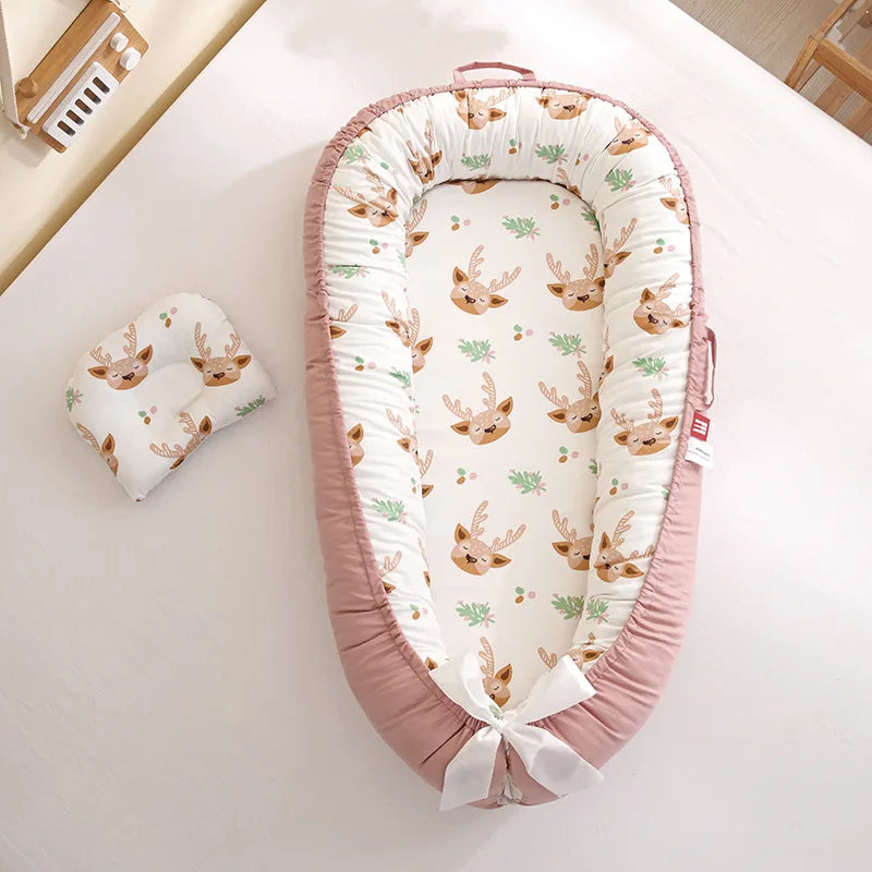 Nid Bébé Réducteur de Lit | Cocon Nouveau-Né Respirant | Coton Portable Réglable