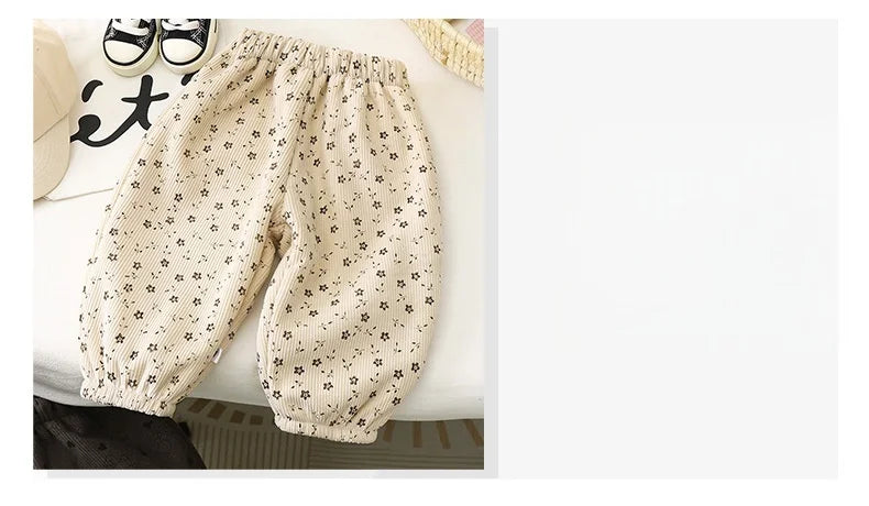 Pantalon Doublé Polaire Enfant | Motif Pois Rétro | Fille & Garçon | 12M – 9 Ans