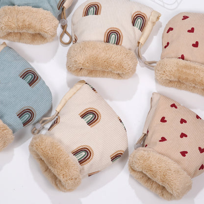 Manchon Poussette Hiver Universel | Moufle Coupe-Vent Imperméable | Motifs Animaux Enfant