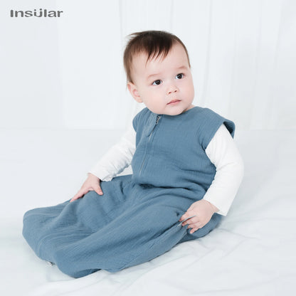 Sac de couchage été bébé – Mousseline coton léger, fermeture éclair 2 voies & change facile