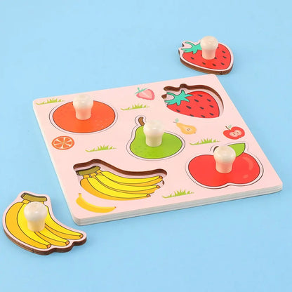 Puzzle Bois Bébé 1 an | Fruits Montessori | Jeu Cognitif & Motricite