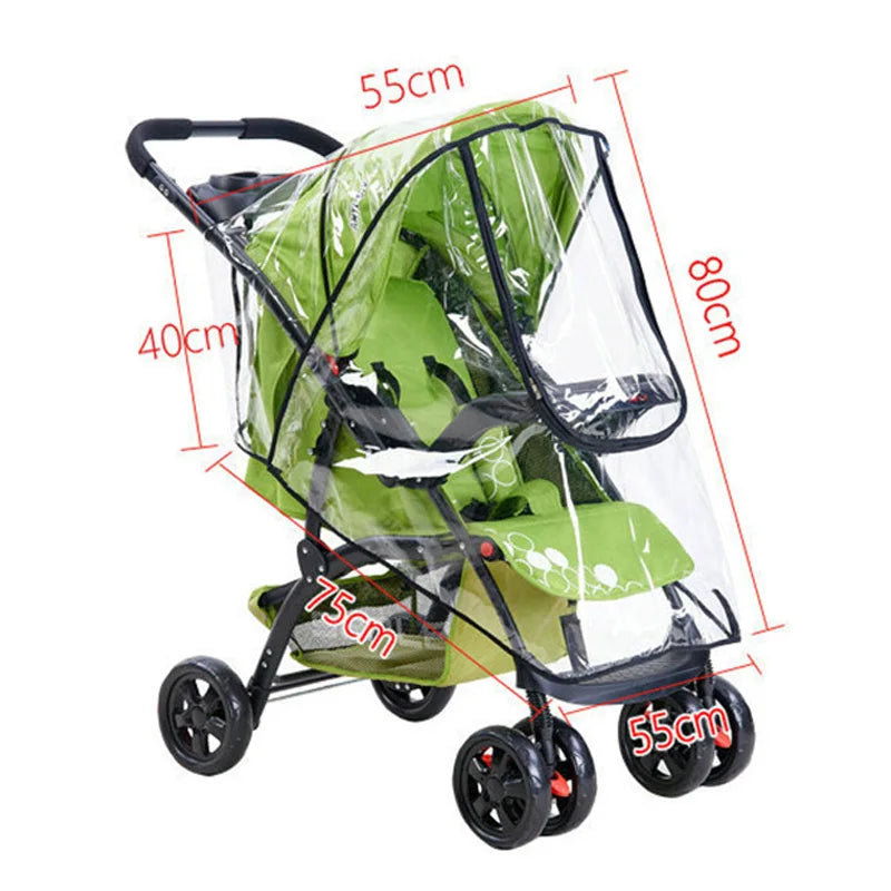 Habillage Pluie Poussette Universel | Coupe-Vent Imperméable | Nacelle & Canne