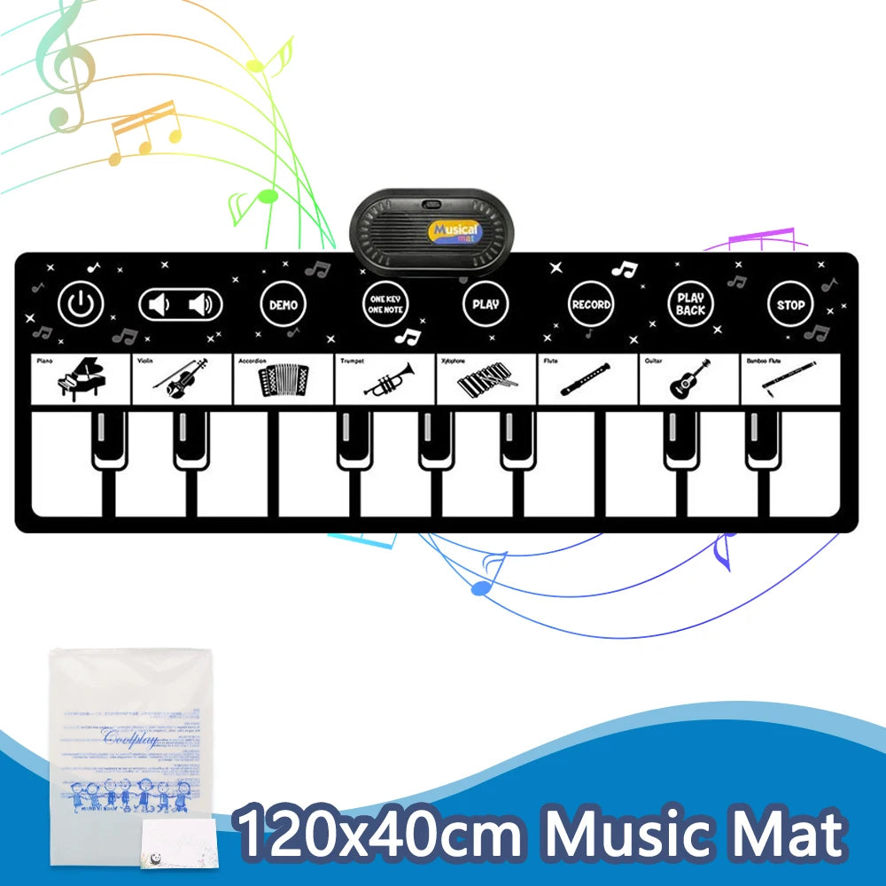 Jouet musical bébé pliable – Tapis piano interactif avec sons d'animaux