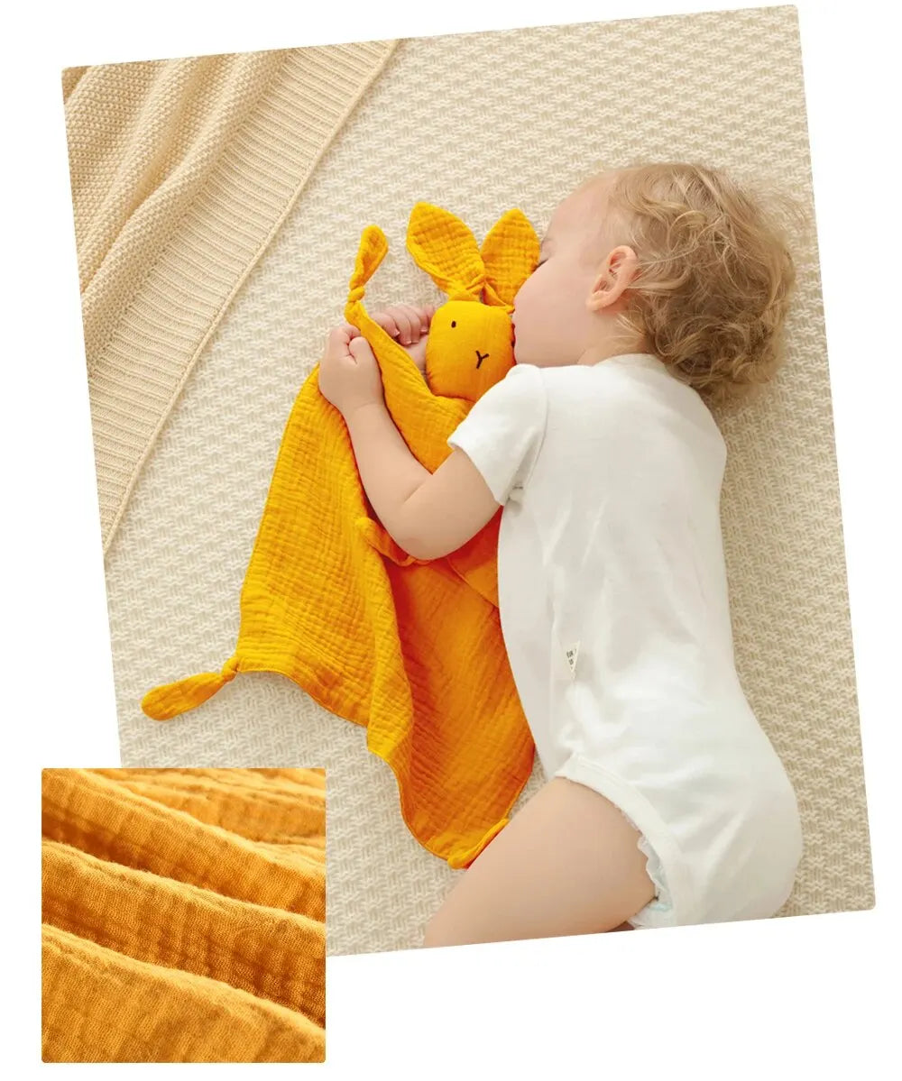 Doudou Mousseline Bébé | Couverture Apaisante Coton | Nouveau-Né 4 Saisons