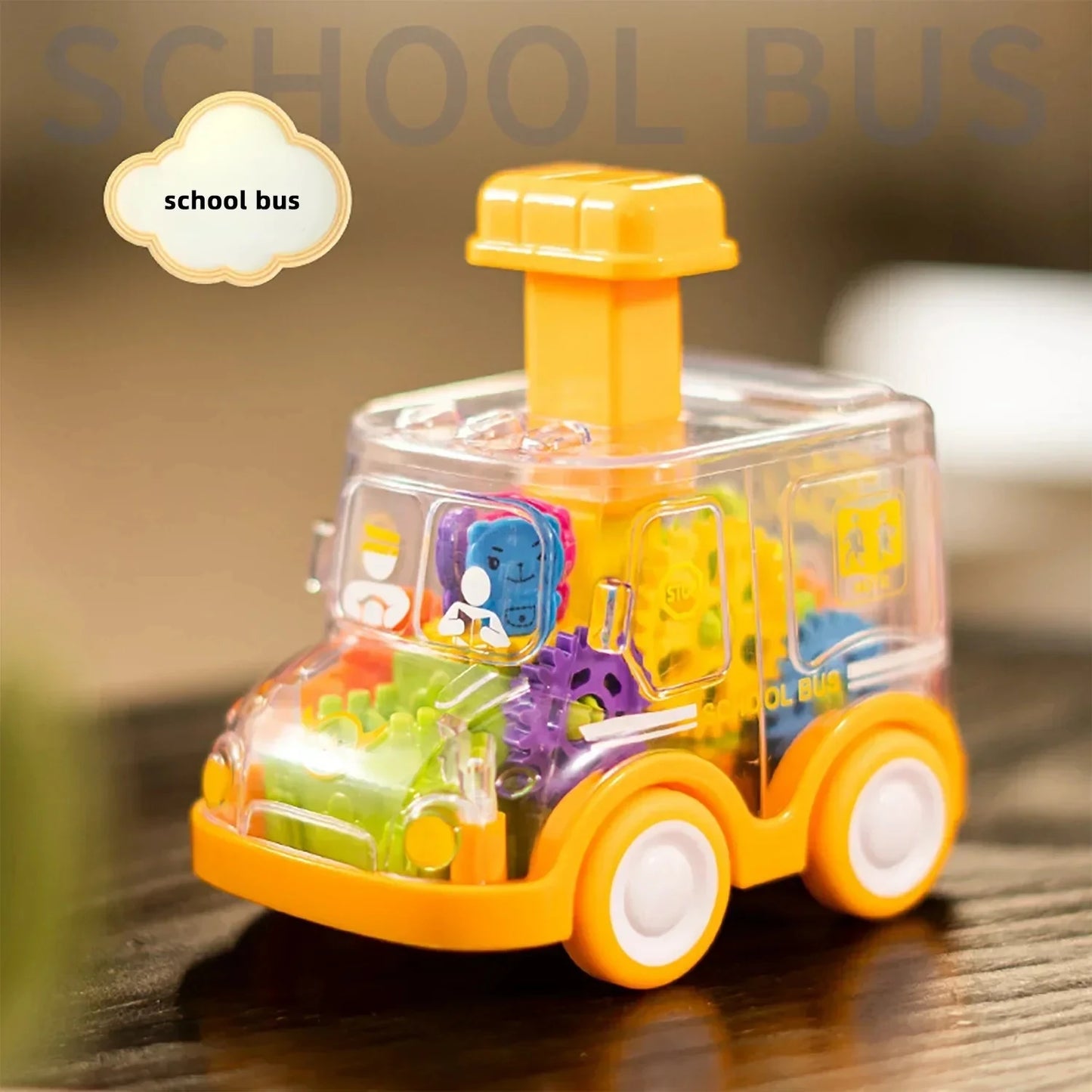 Voiture Friction Enfant Transparente | Engrenages Visibles | Cadeau 2-6 Ans