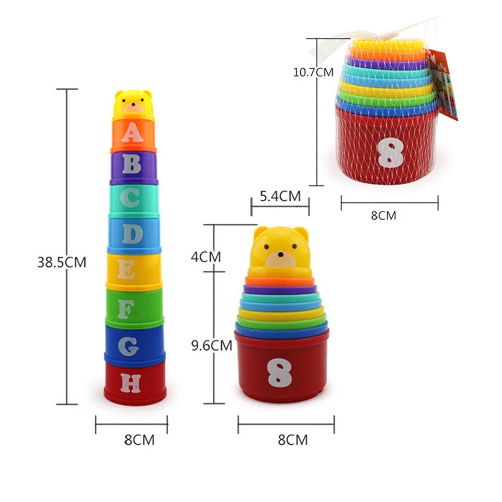 Jouets Empilables Tasses Montessori Bébé 0-12 mois | Jeu de Bain & Éveil | Cadeau Noël