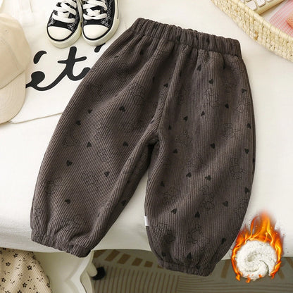 Pantalon Doublé Polaire Enfant | Motif Pois Rétro | Fille & Garçon | 12M – 9 Ans