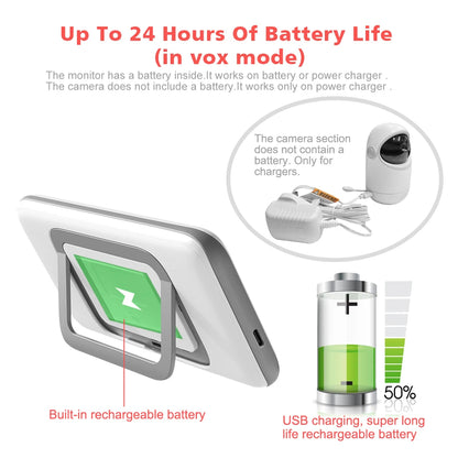 Babyphone vidéo sans WiFi PTZ 4,3" – Audio bidirectionnel, vision nocturne, longue portée