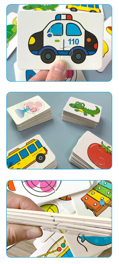 Cartes Montessori Bébé | Cartes Contrastées & Éveil | Puzzle Éducatif 0-3 Ans