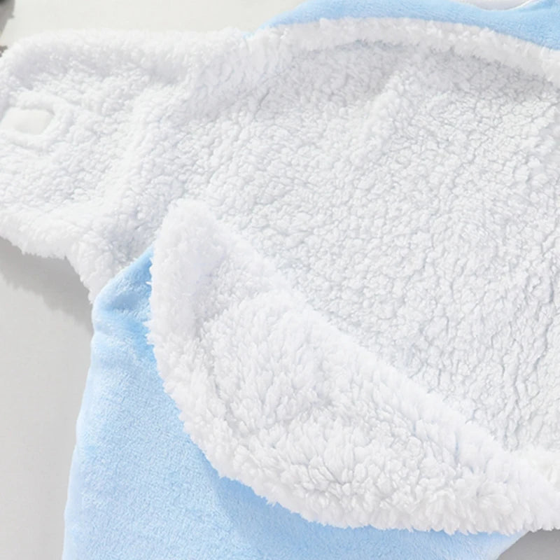 Sac de couchage cocon flanelle bébé – Double couche, motifs animaux mignons, 0-9 mois
