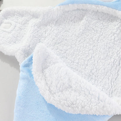 Sac de couchage cocon flanelle bébé – Double couche, motifs animaux mignons, 0-9 mois