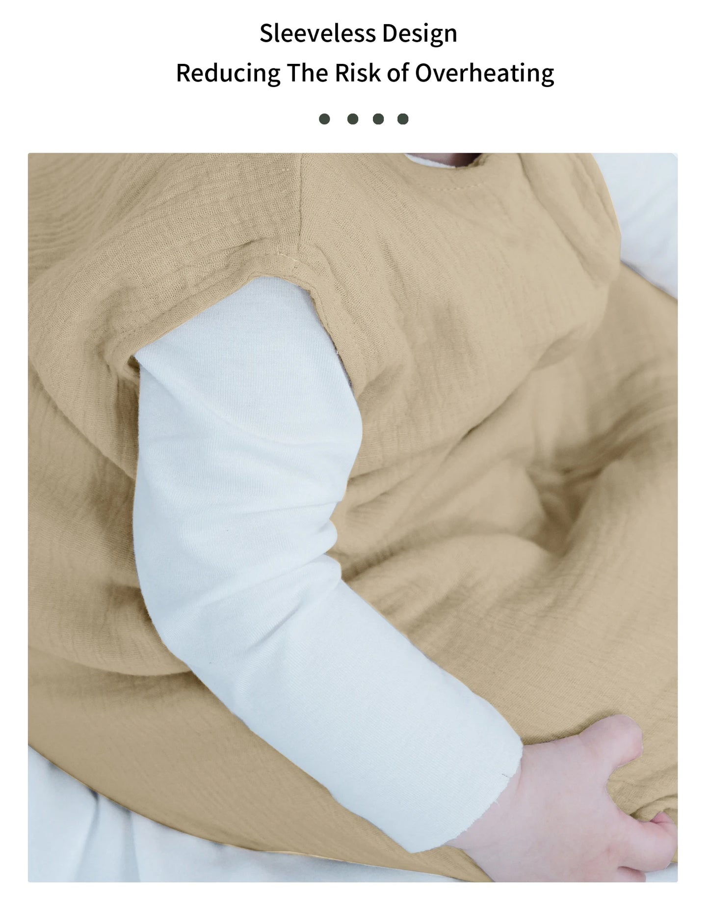Sac de couchage été bébé – Mousseline coton léger, fermeture éclair 2 voies & change facile