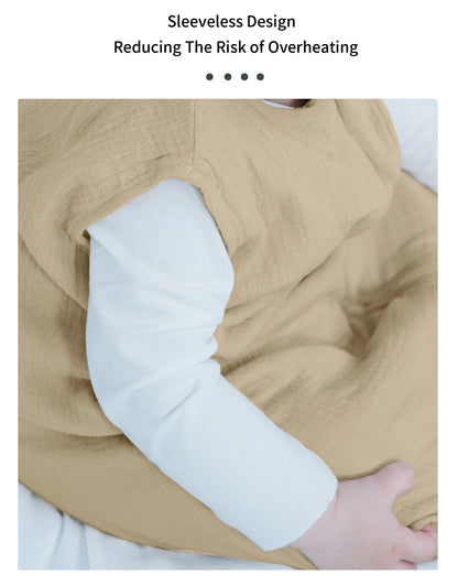 Sac de couchage été bébé – Mousseline coton léger, fermeture éclair 2 voies & change facile