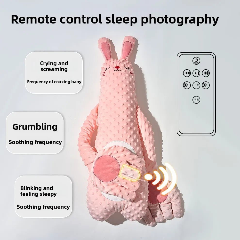 Peluche Tapotante Bébé | Coussin Tapotement Télécommande | Nouveau-Né